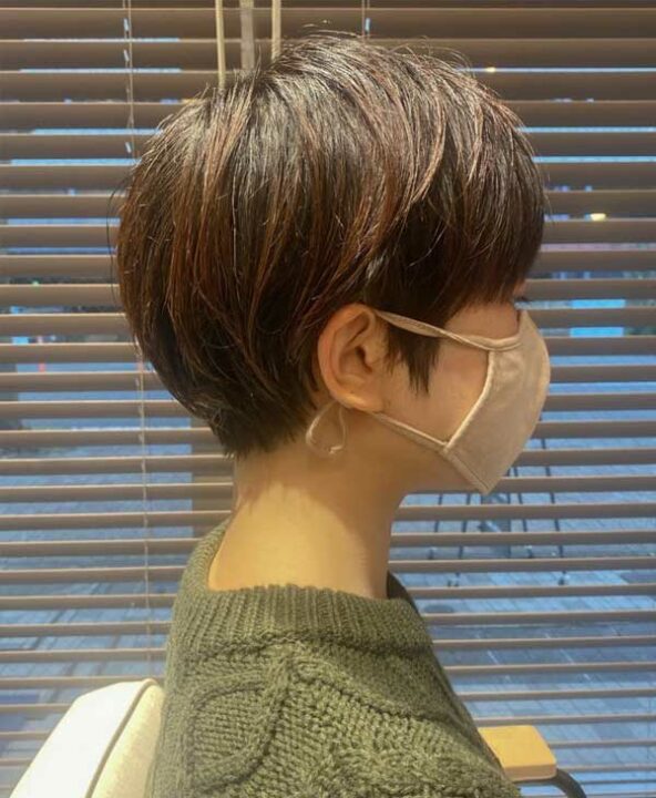 大人かわいい★小顔耳掛けマッシュショート★髪質改善